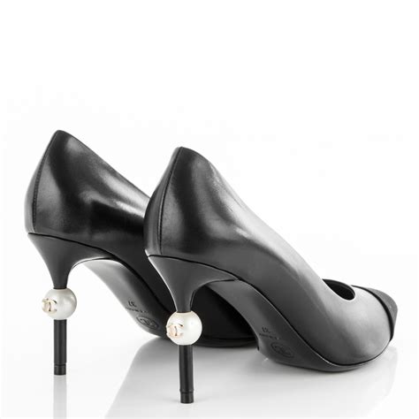 chanel pumps pearl heel|Chanel pumps with pearl heel.